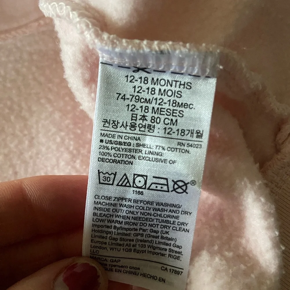 Gap Girls 12-18 mnths Zip Up Hoodie